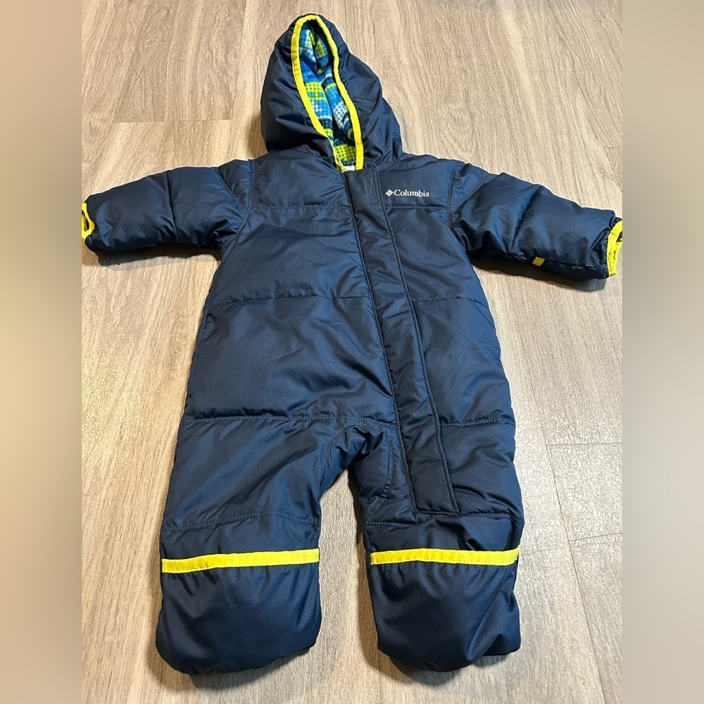 Columbia Navy Snowsuit with Yellow Trim - Infant One-Piece
